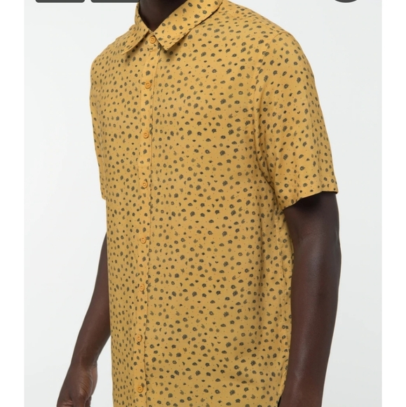 PARALLEL X LEAGUE DUKE WOVEN GOLD/BLACK SHORT SLEEVE CASUAL SHIRT - Picture 4 of 16